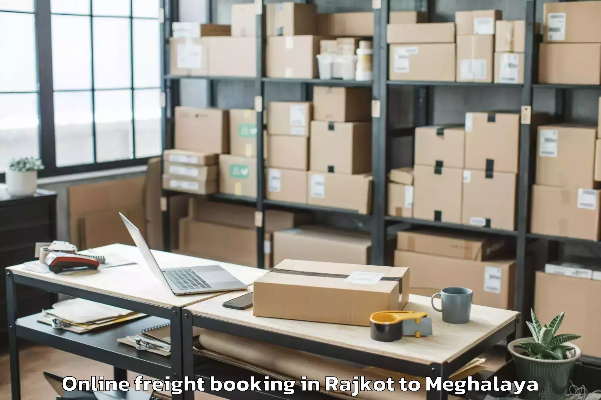 Top Rajkot to Thadlaskein Online Freight Booking Available